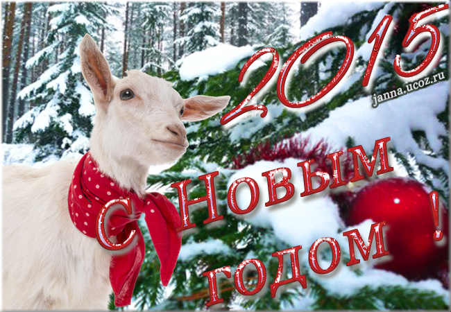 С Новым, 2015-м Годом Козы/Овцы ! Поздравления, открытка